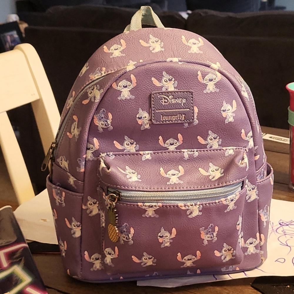 Loungefly Disney purple stitch backpack